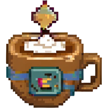 8-bit pixel art emoji,coffee in a coffee cup emoji