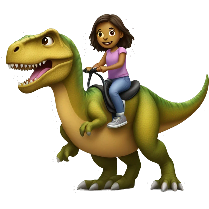 girl riding a dinosaur  emoji