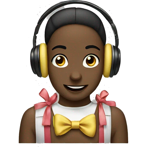 headphones ￼with bows emoji