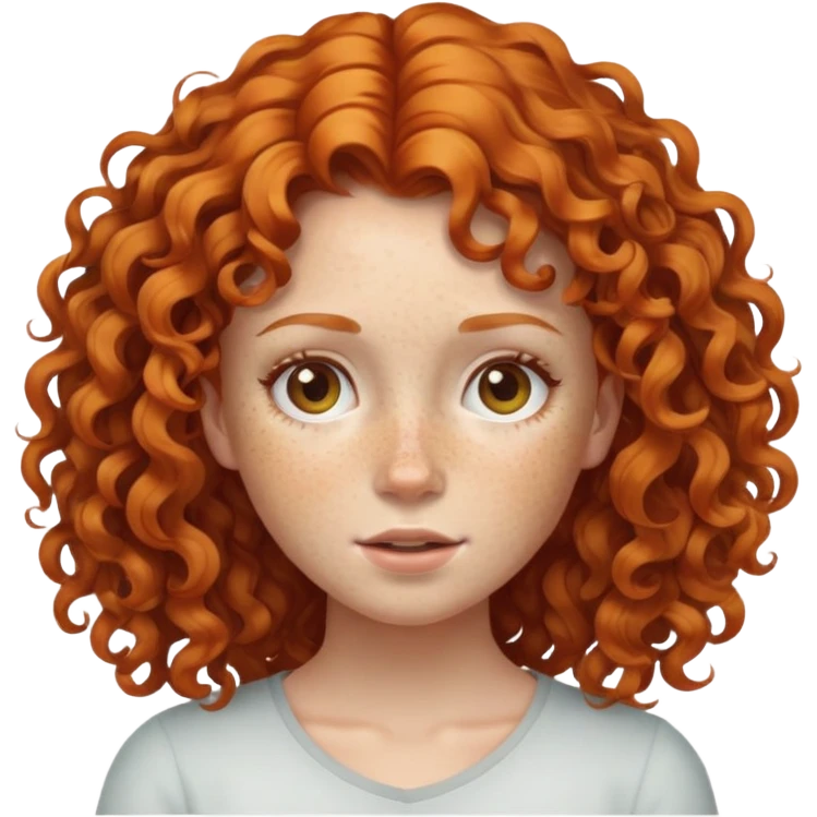 ginger curly freckles girl emoji