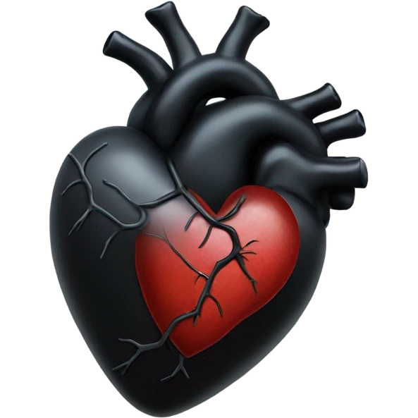 black anatomical heart  emoji