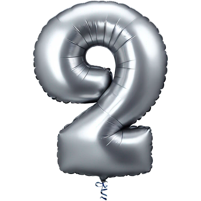 Silver balloon in shape of number 2025 emoji