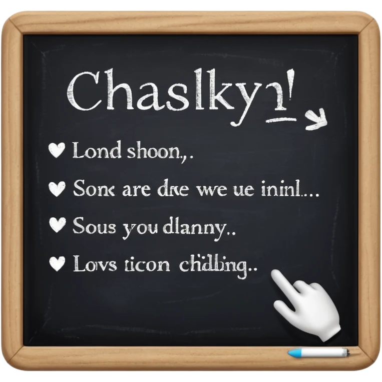 black board whith white words emoji