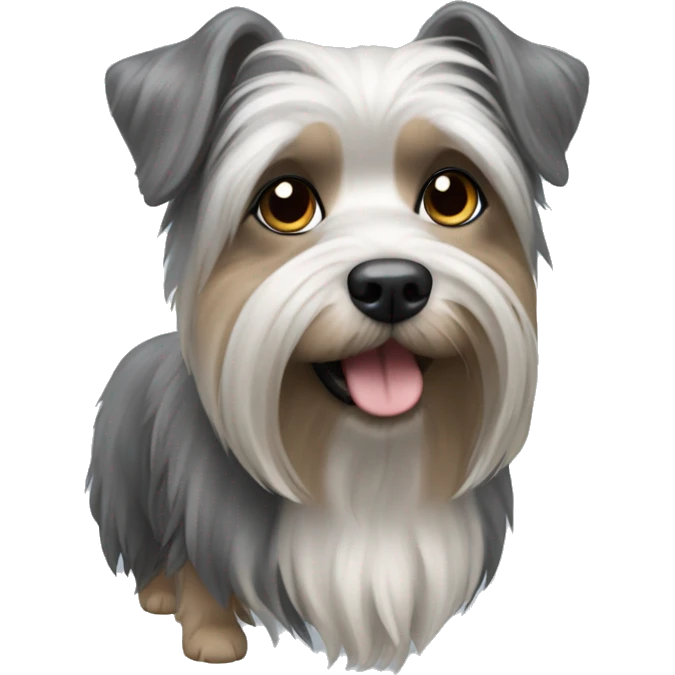 Dog yorkshire with a little gray emoji