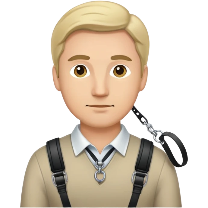Man wearing leash emoji