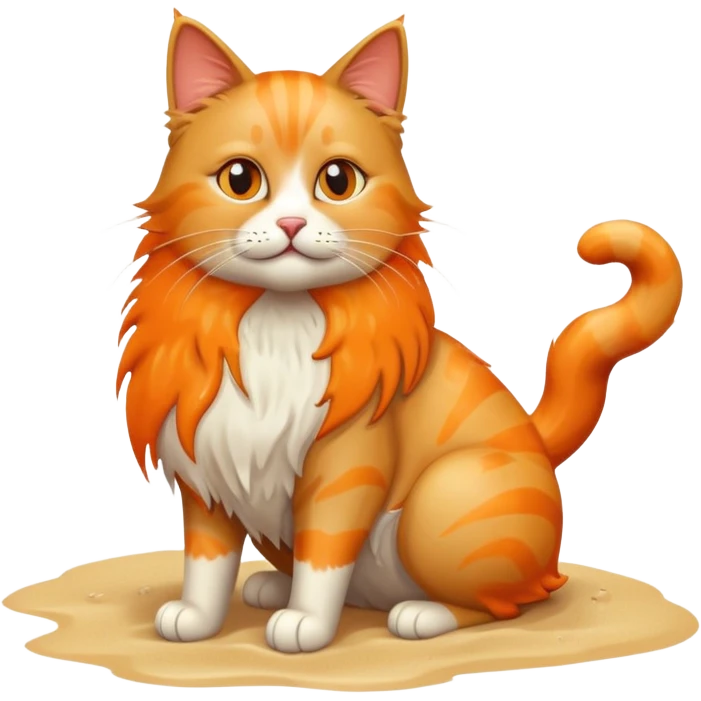 Un gato en una playa  emoji