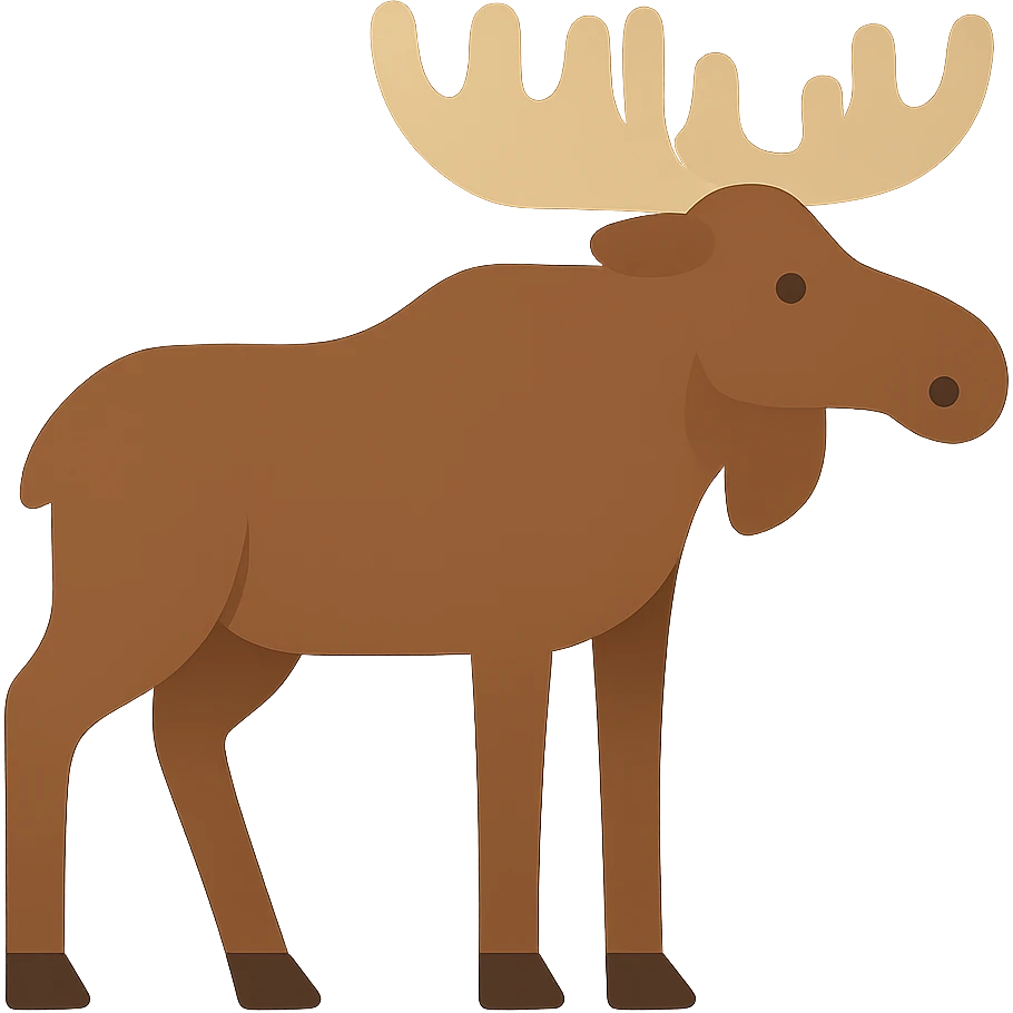 Flat design style moose emoji