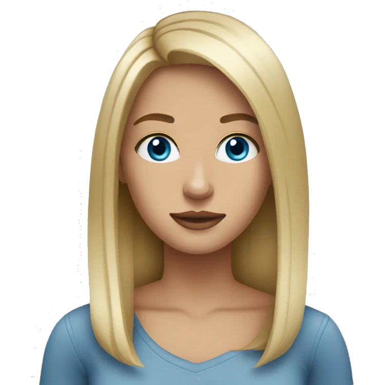 Dirty blonde girl blue eyes straight hair emoji