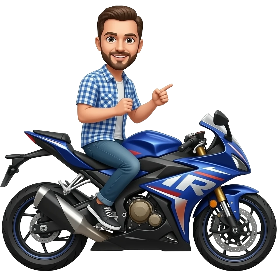 Un hombre con un r15 en las manos emoji