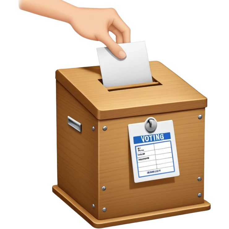 ballot box with voting slip being inserted emoji