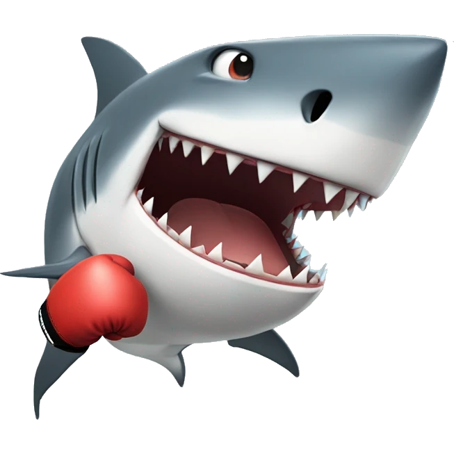 Shark boxing emoji