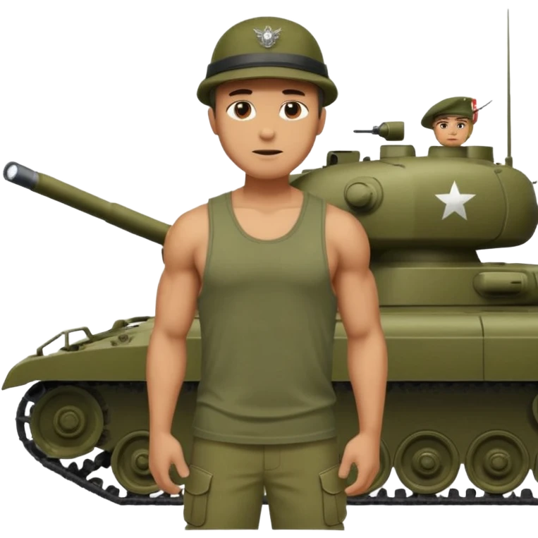 А я люблю мужчину на танке — красивых, здоровенныхЕщё люблю крутых и всяких деловыхА я люблю военных — красивых, здоровенныхЕщё люблю крутых и всяких деловых emoji