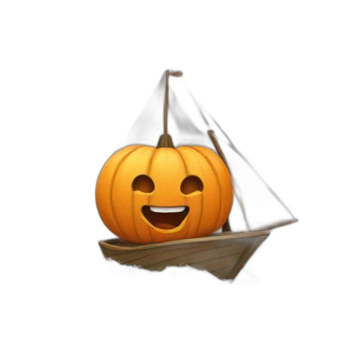 Pumpkin sailing emoji