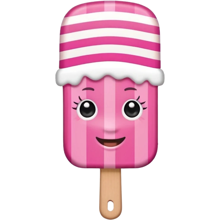 monochrome popsicle with eyes and headband wearing emoji