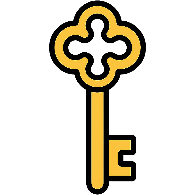 ornate golden key, exclusive and elegant, logo for 'private section' emoji