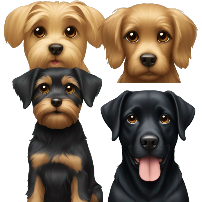 Yorkie and black lab emoji