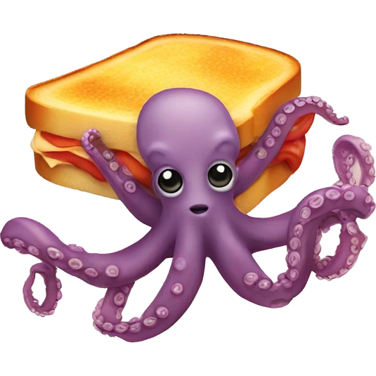 Octopus eating grilled cheese emoji
