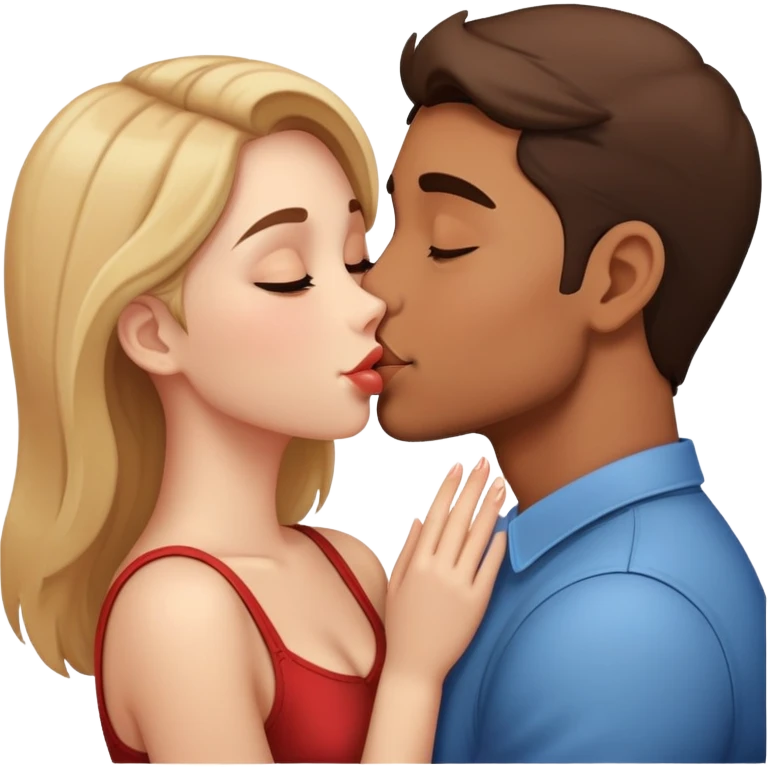 Guy kissing girl emoji