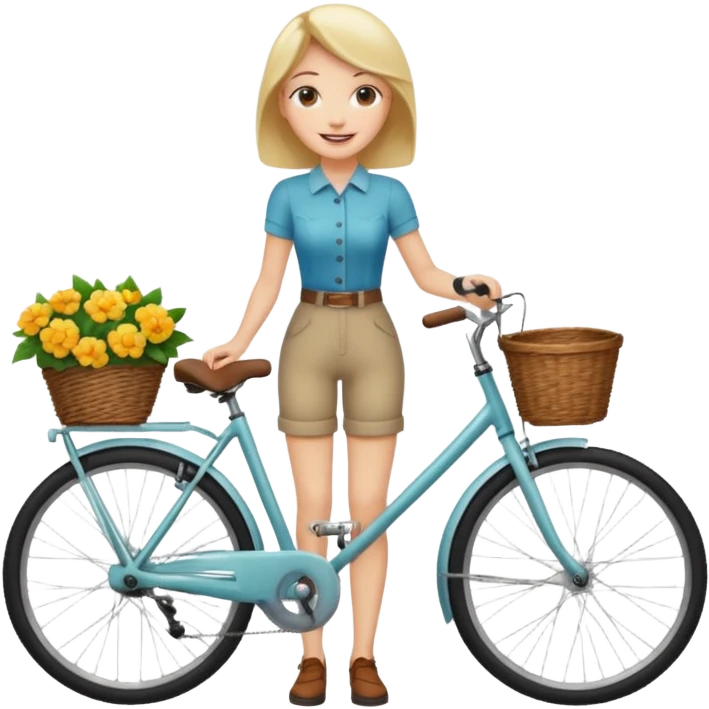 Lady with bicycle emoji
