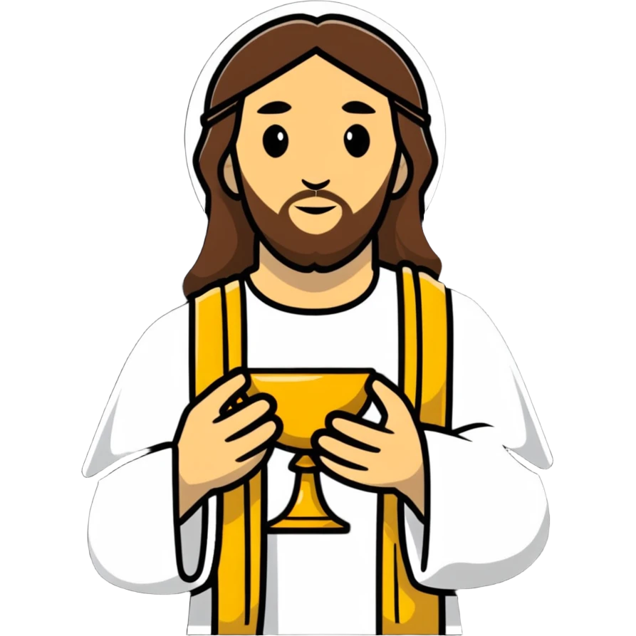 Jesus with the Eucharist at Mass emoji