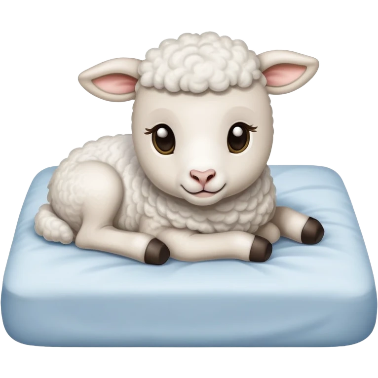 Little lamb lying on bed  emoji