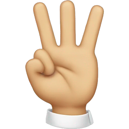 The index and middle fingers are together and raised  emoji
