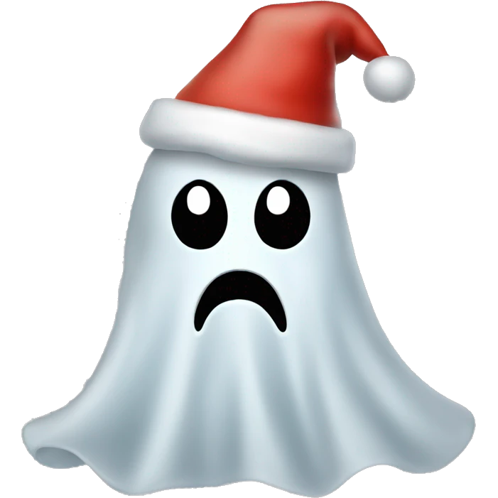 Ghost with christmas hat emoji