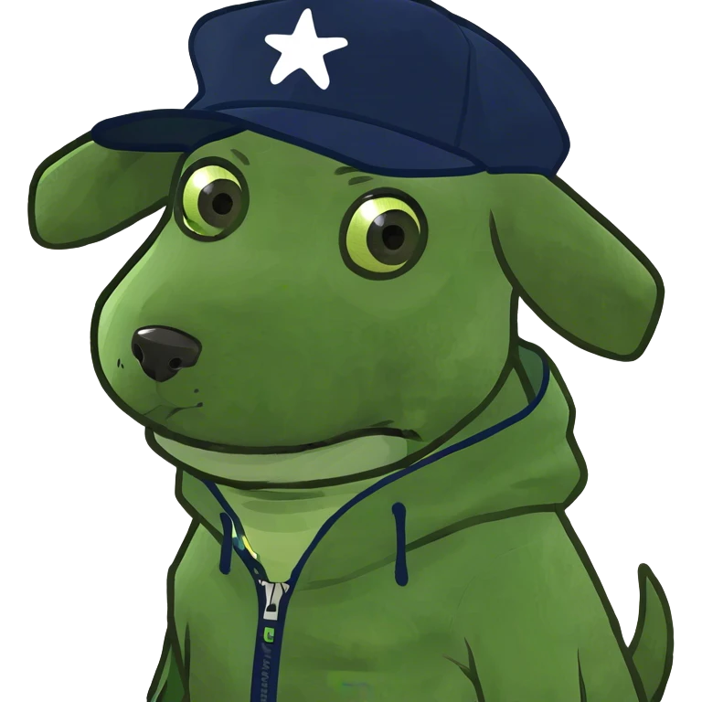 Dog in a jump suit emoji