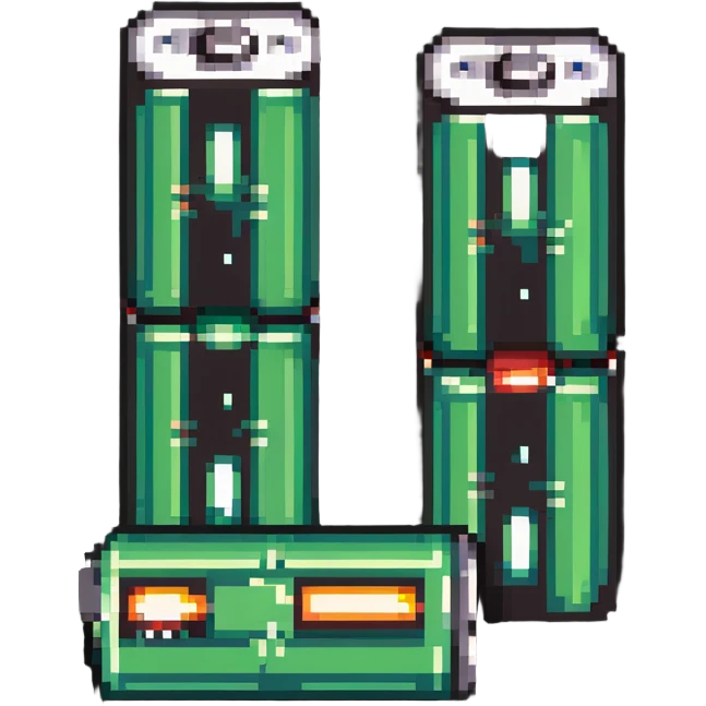 Two dead batteries stacked on top of each other, depleted, empty power emoji