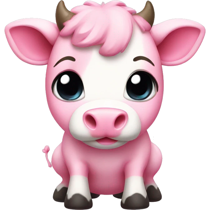 pink cute cow chibi  emoji