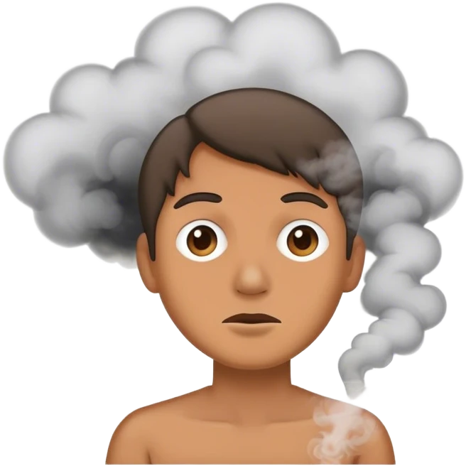 Hiding in smoke emoji