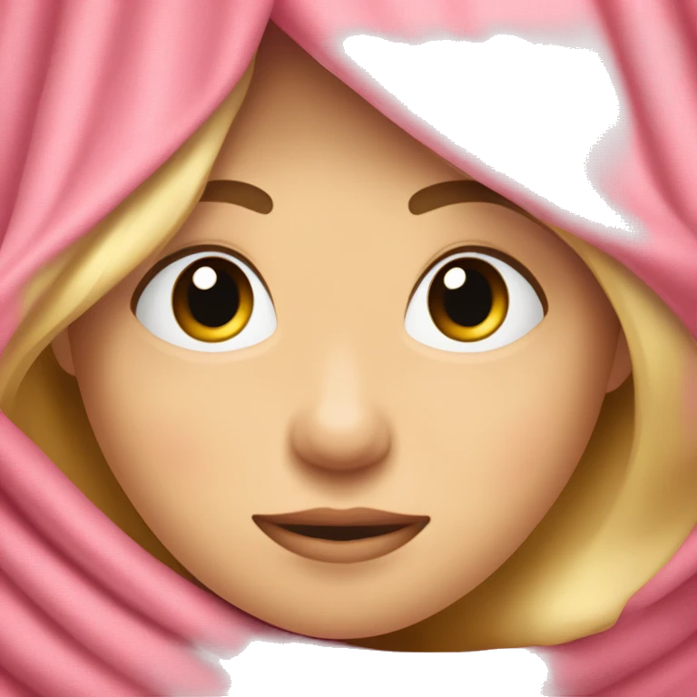 Quiero un emoji de una chica rubia durmiendo con una manta rosa  emoji
