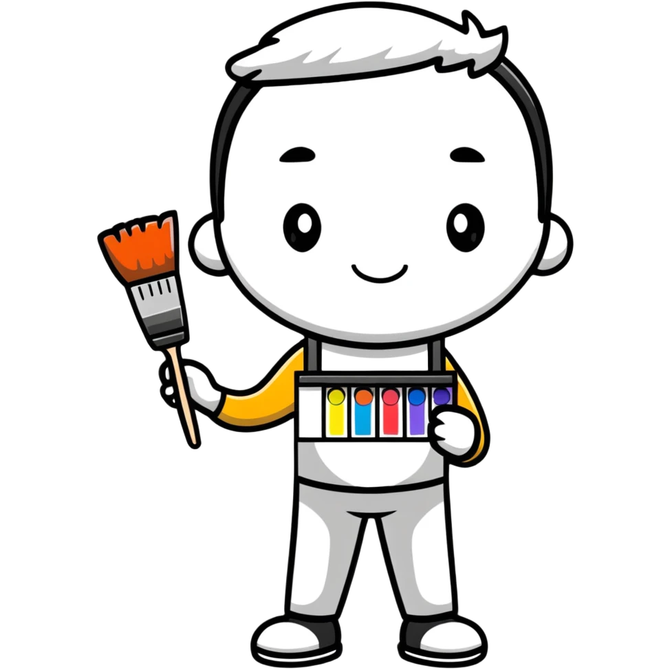 artist with palette and paintbrushes emoji