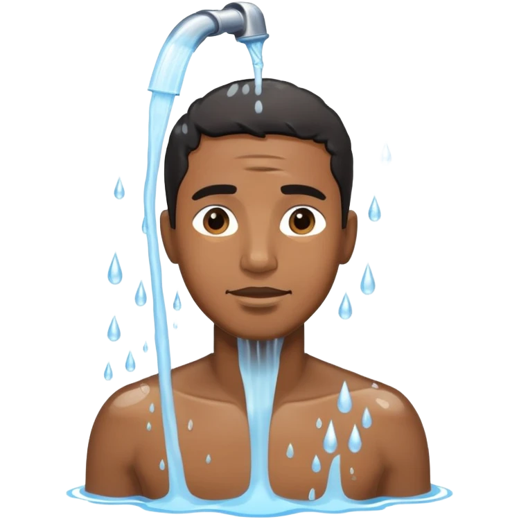 Black guy getting water poured on him emoji