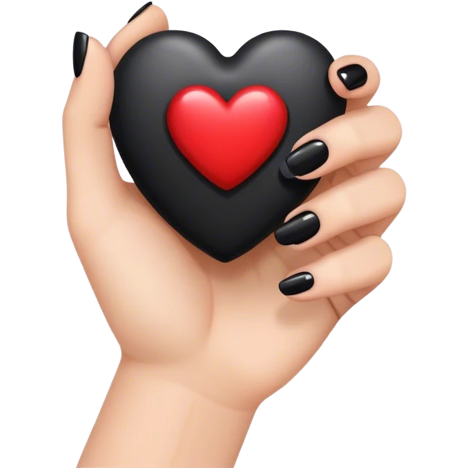 i love you hand with black nails emoji