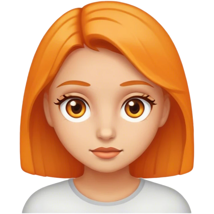 girl with brown eyes and light orange head  emoji