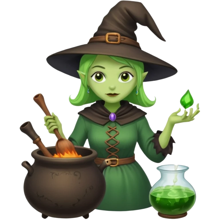 green witch cooking potion emoji