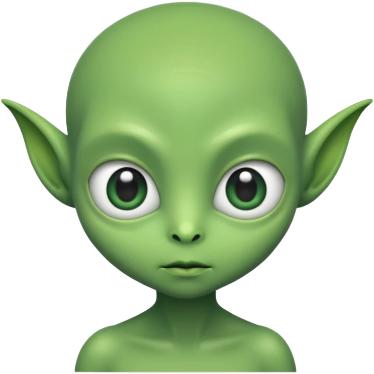 a bold cute aliens with a little hair emoji