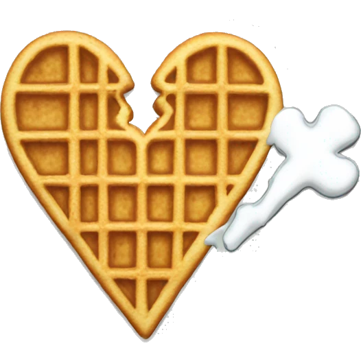 broken heart shaped like a waffle emoji