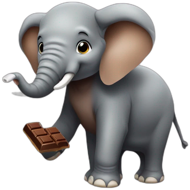Elephant eating chocolate  emoji