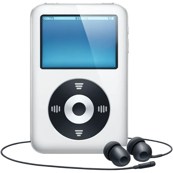 white ipod and earphone
 emoji