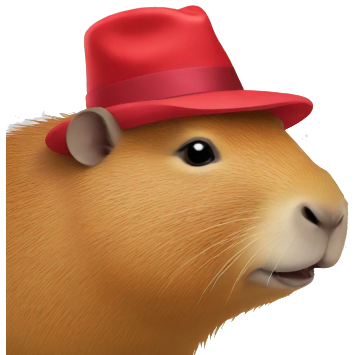 Capybara in a red hat emoji