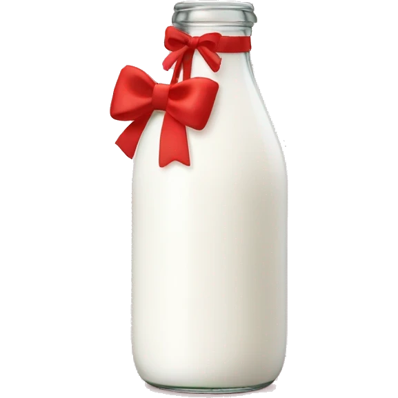 aesthetic milk bottle with red bow emoji