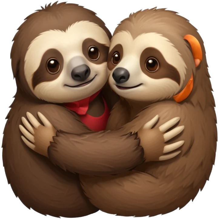 a sloth and a bear hugging emoji