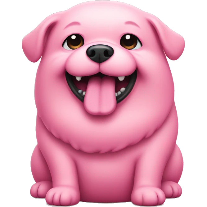fat pink dog emoji
