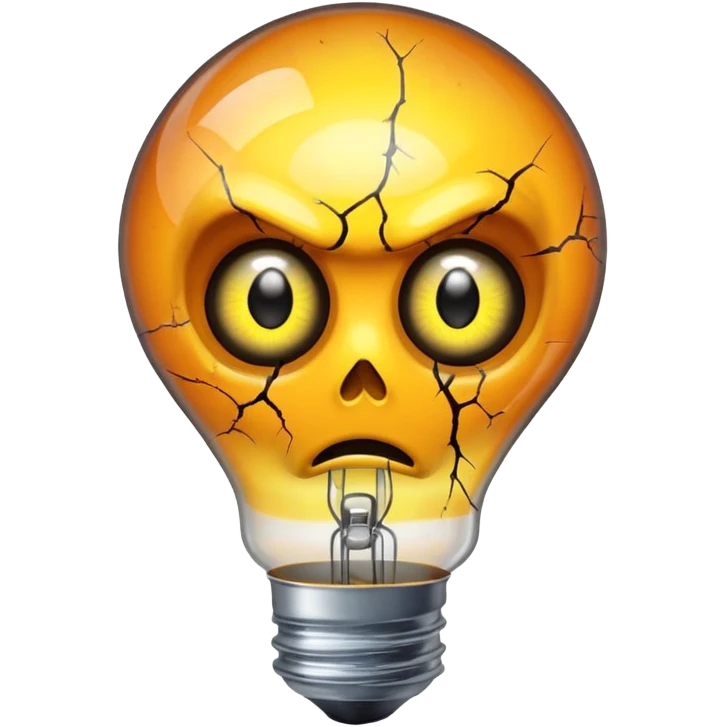 bulb with horror eyes emoji