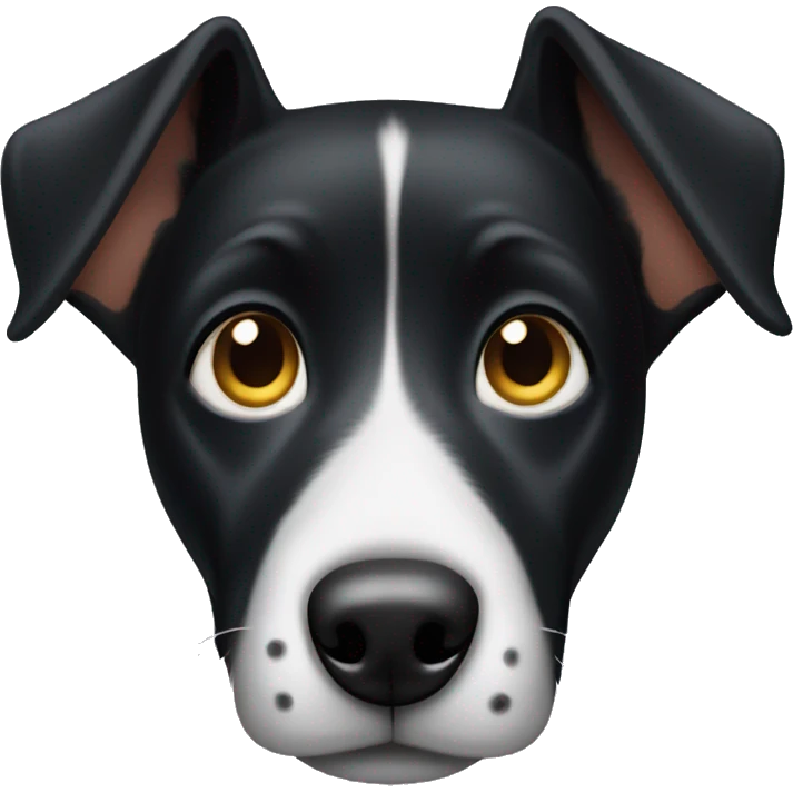 Black dog with perky ears emoji