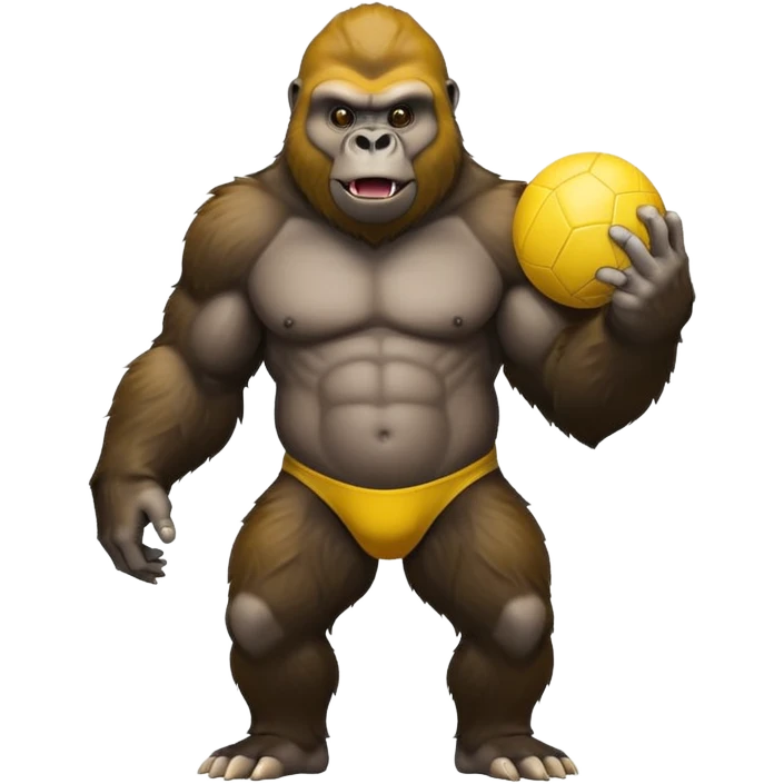 Gorilla with yellow kickball emoji