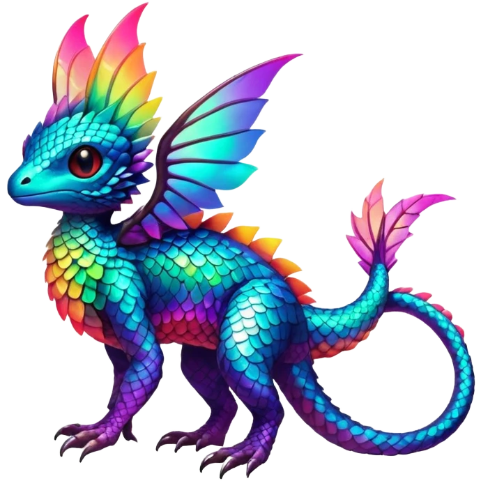 lush vibrant-colored colorful neon-colored Fakémon-Trico-creature (full body) emoji