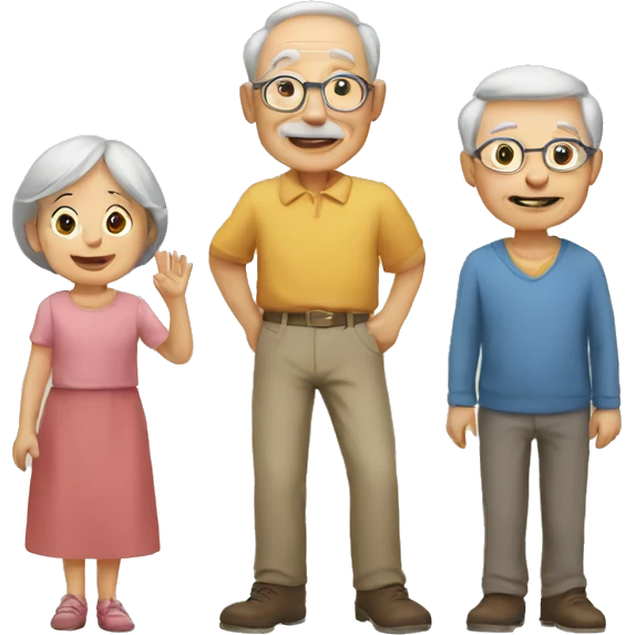 two old people and a child emoji